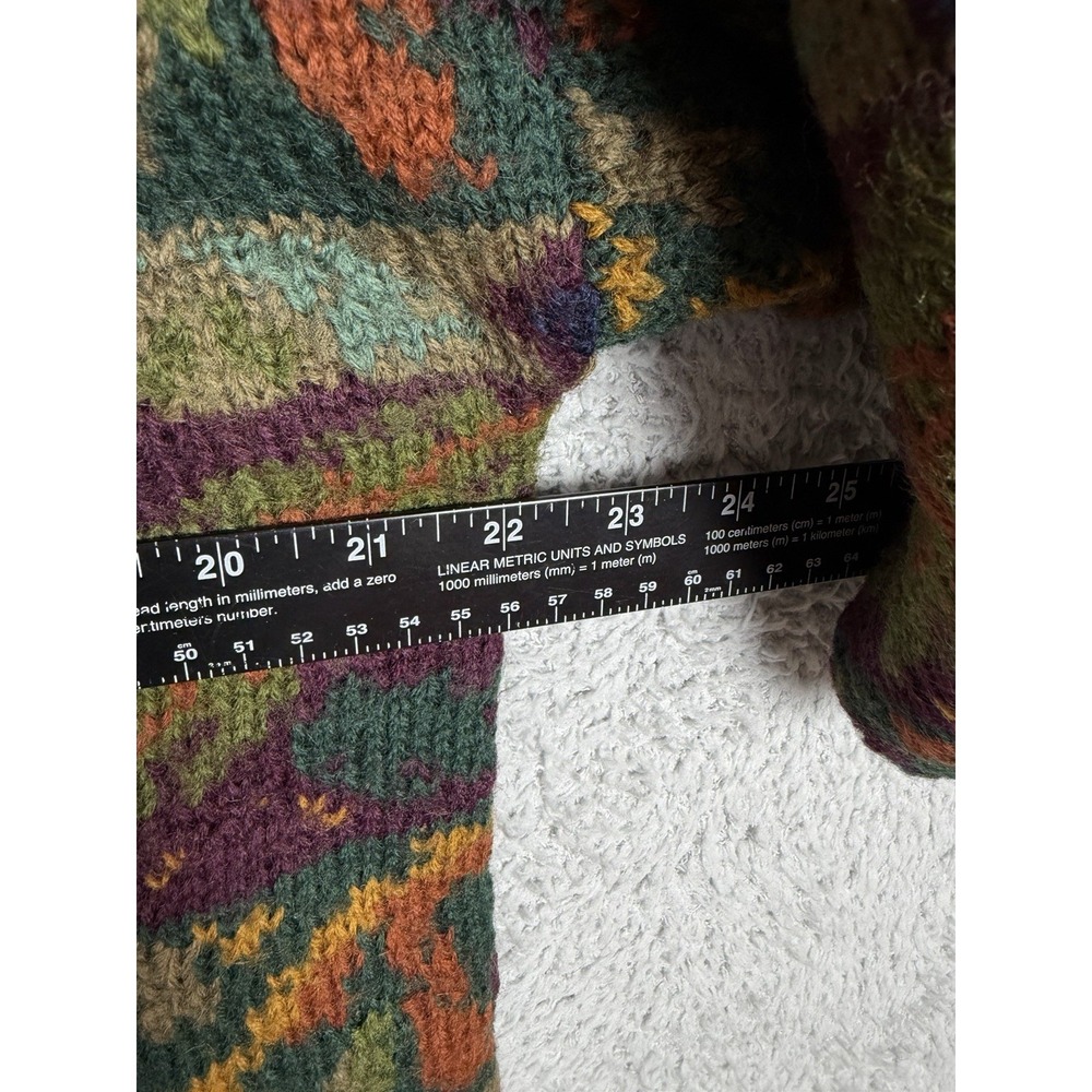 NWT Vitruvian Design Mens M Wool Hand Knit Sweater Multicolor Vintage Nordic VTG - Picture 6 of 8